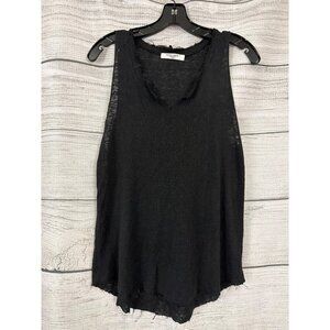 Project Social T Distressed Black Sleeveless Tank Top Size M